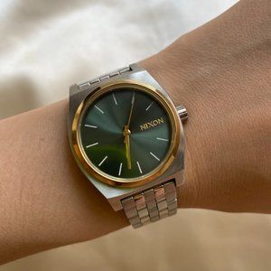 Nixon Time Teller Watch - Green Gold Silver